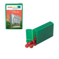 Green Refillable Plastic Mint/ Candy Dispenser w/ Cinnamon Red Hots